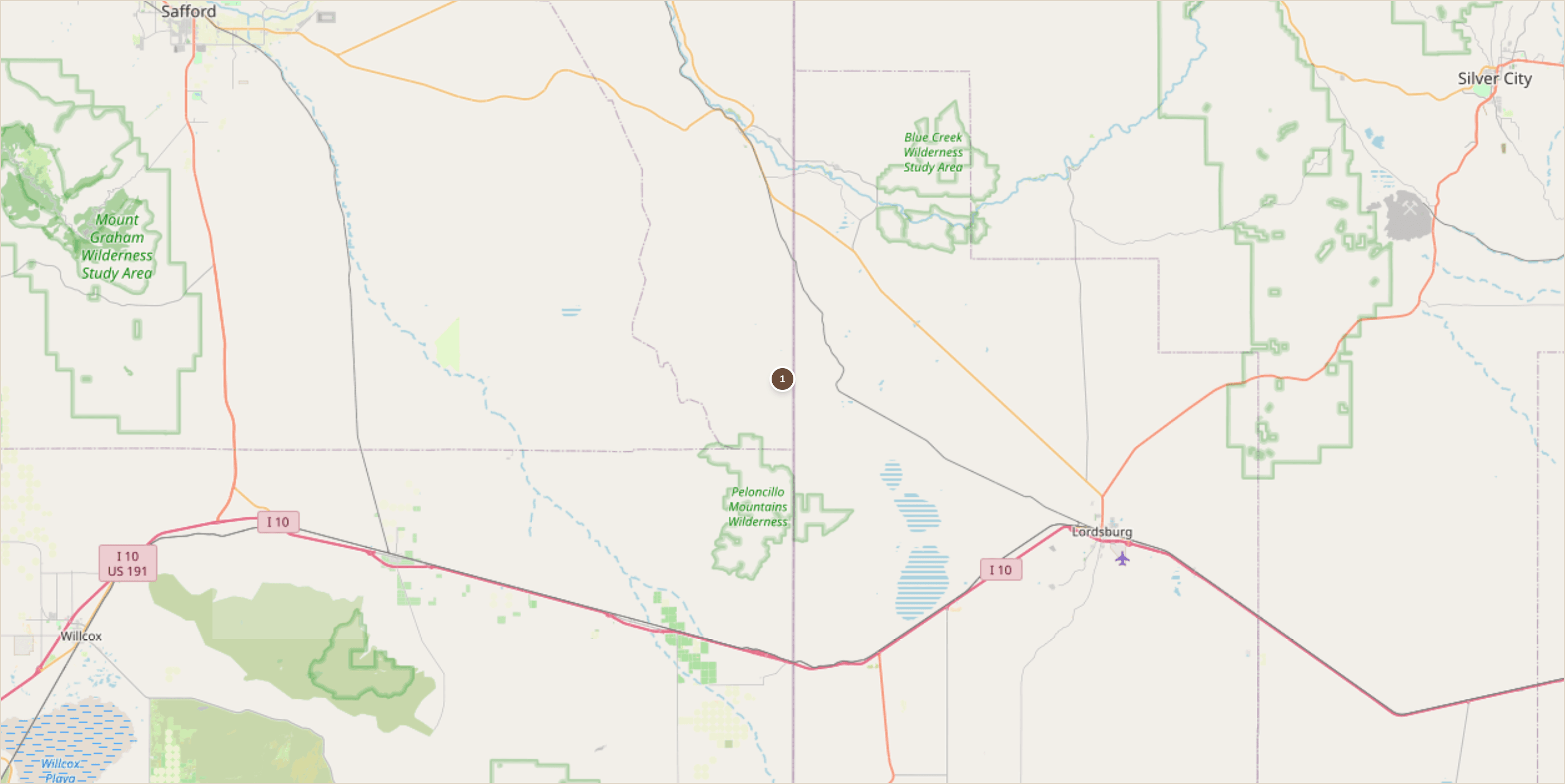 Rockhounding location map for Round Mountain Rockhound Area, Arizona