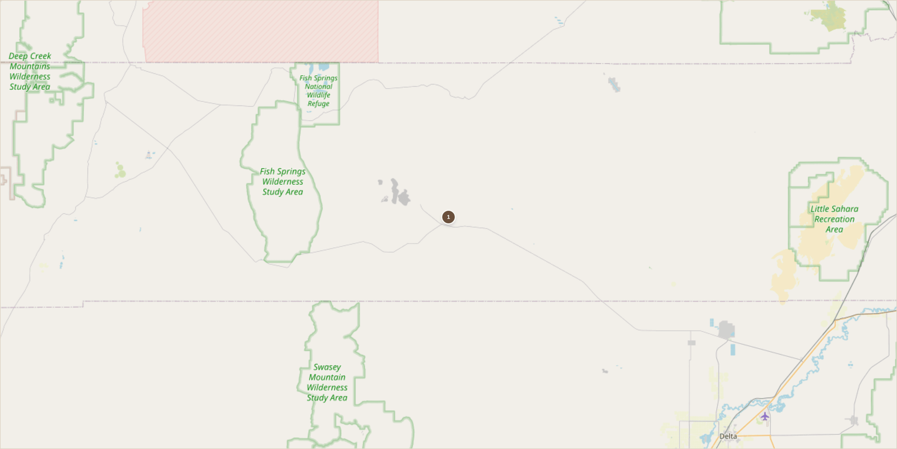 Rockhounding location map for Topaz Mountain, Utah
